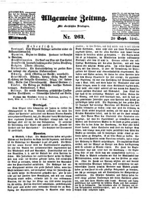 Allgemeine Zeitung Mittwoch 20. September 1843