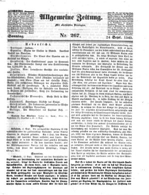 Allgemeine Zeitung Sonntag 24. September 1843