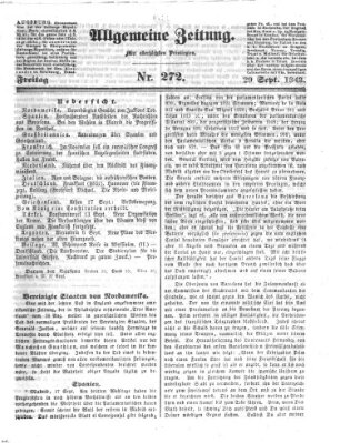 Allgemeine Zeitung Freitag 29. September 1843