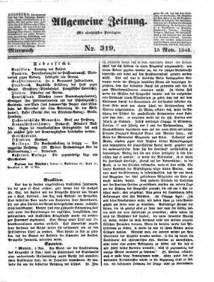 Allgemeine Zeitung Mittwoch 15. November 1843
