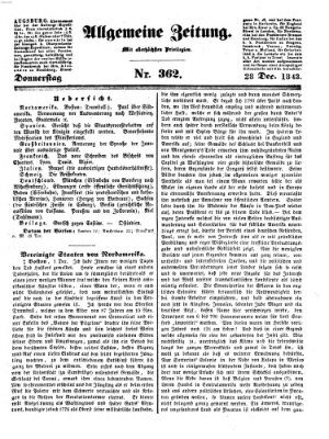 Allgemeine Zeitung Donnerstag 28. Dezember 1843