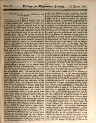 Allgemeine Zeitung Dienstag 17. Januar 1843