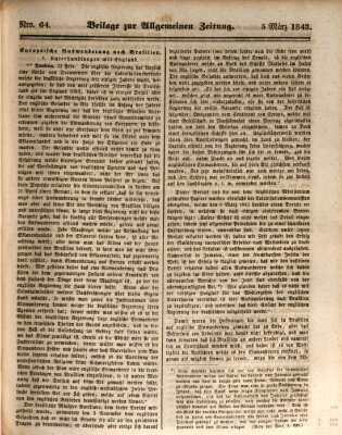 Allgemeine Zeitung Sonntag 5. März 1843