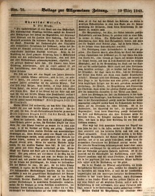 Allgemeine Zeitung Sonntag 19. März 1843