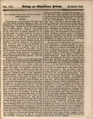 Allgemeine Zeitung Montag 26. Juni 1843