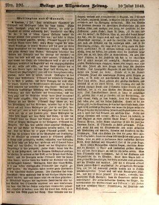 Allgemeine Zeitung Montag 10. Juli 1843
