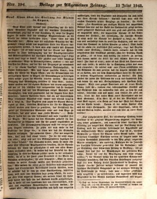 Allgemeine Zeitung Donnerstag 13. Juli 1843
