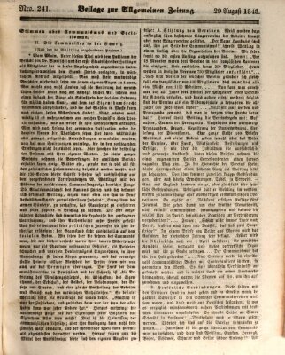 Allgemeine Zeitung Dienstag 29. August 1843