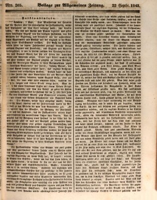 Allgemeine Zeitung Freitag 22. September 1843