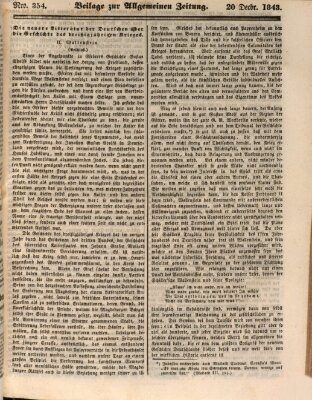 Allgemeine Zeitung Mittwoch 20. Dezember 1843