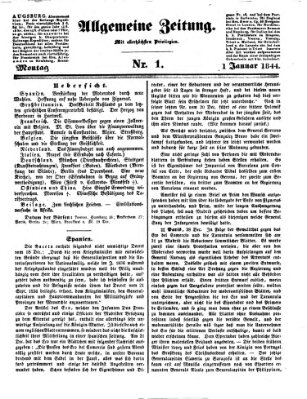 Allgemeine Zeitung Montag 1. Januar 1844