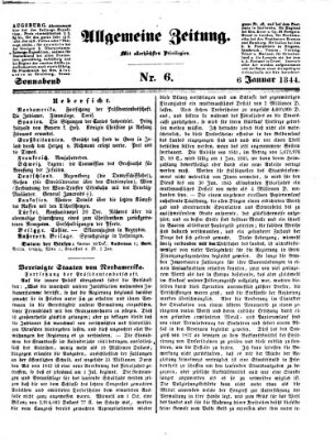Allgemeine Zeitung Samstag 6. Januar 1844