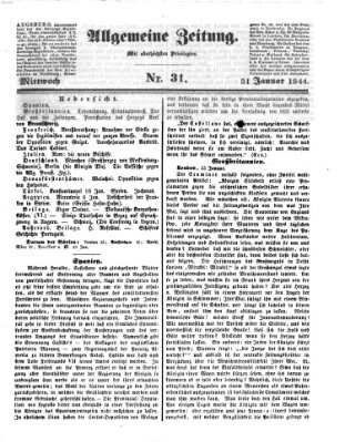 Allgemeine Zeitung Mittwoch 31. Januar 1844