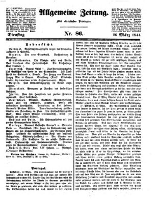 Allgemeine Zeitung Dienstag 26. März 1844