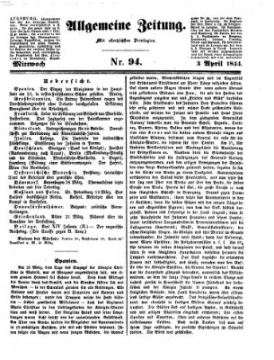 Allgemeine Zeitung Mittwoch 3. April 1844