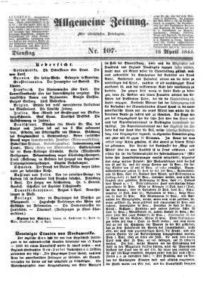 Allgemeine Zeitung Dienstag 16. April 1844