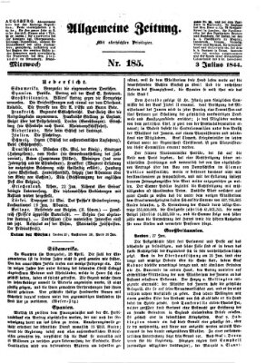 Allgemeine Zeitung Mittwoch 3. Juli 1844