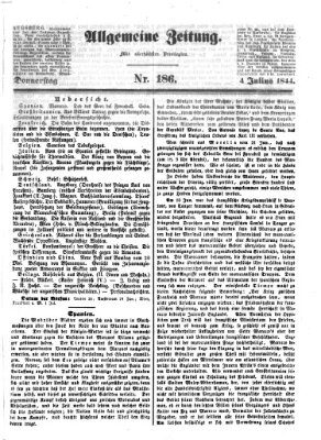 Allgemeine Zeitung Donnerstag 4. Juli 1844