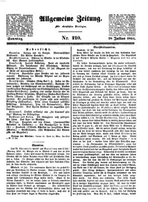 Allgemeine Zeitung Sonntag 28. Juli 1844