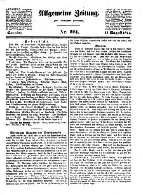 Allgemeine Zeitung Sonntag 11. August 1844