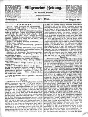 Allgemeine Zeitung Donnerstag 22. August 1844