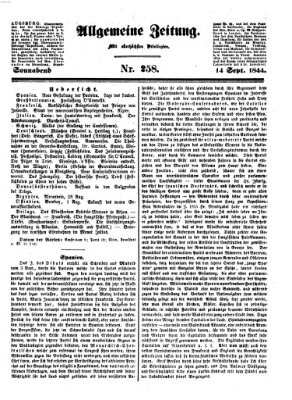 Allgemeine Zeitung Samstag 14. September 1844