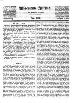 Allgemeine Zeitung Donnerstag 19. September 1844