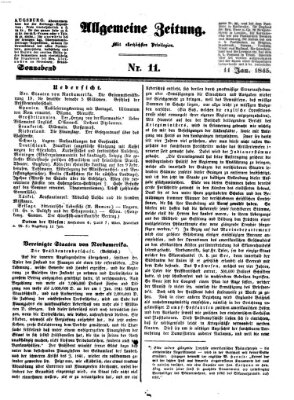 Allgemeine Zeitung Samstag 11. Januar 1845