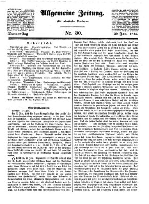 Allgemeine Zeitung Donnerstag 30. Januar 1845