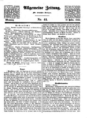 Allgemeine Zeitung Montag 10. Februar 1845