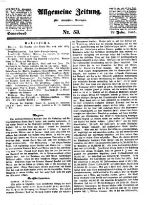 Allgemeine Zeitung Samstag 22. Februar 1845