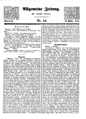 Allgemeine Zeitung Sonntag 23. Februar 1845