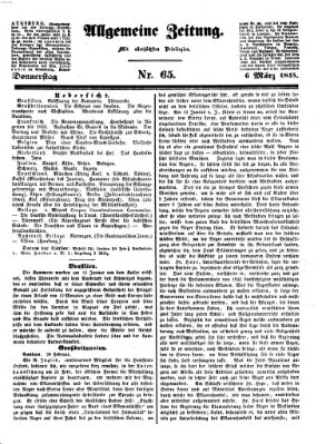 Allgemeine Zeitung Donnerstag 6. März 1845