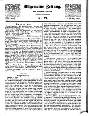 Allgemeine Zeitung Mittwoch 12. März 1845