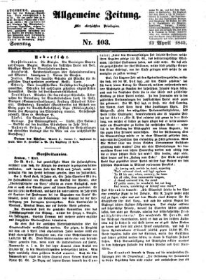 Allgemeine Zeitung Sonntag 13. April 1845
