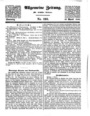 Allgemeine Zeitung Sonntag 20. April 1845