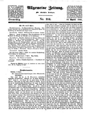 Allgemeine Zeitung Donnerstag 24. April 1845
