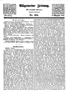 Allgemeine Zeitung Dienstag 12. August 1845