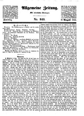 Allgemeine Zeitung Sonntag 31. August 1845