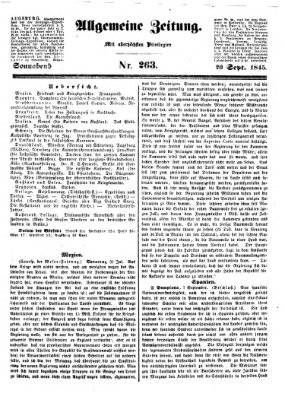 Allgemeine Zeitung Samstag 20. September 1845