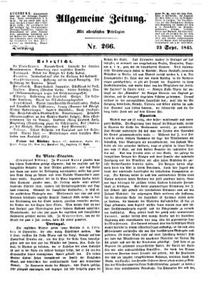 Allgemeine Zeitung Dienstag 23. September 1845