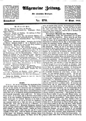 Allgemeine Zeitung Samstag 27. September 1845