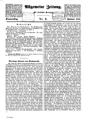 Allgemeine Zeitung Donnerstag 1. Januar 1846