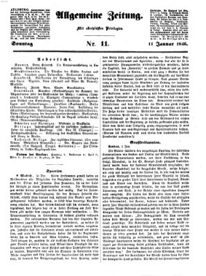 Allgemeine Zeitung Sonntag 11. Januar 1846