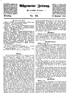 Allgemeine Zeitung Dienstag 13. Januar 1846