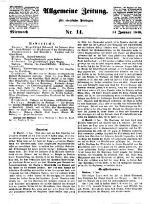 Allgemeine Zeitung Mittwoch 14. Januar 1846