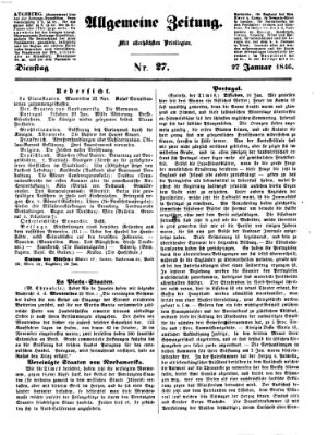 Allgemeine Zeitung Dienstag 27. Januar 1846