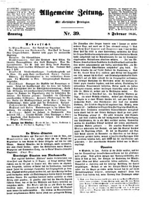 Allgemeine Zeitung Sonntag 8. Februar 1846
