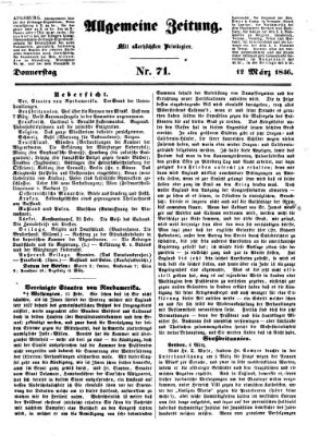 Allgemeine Zeitung Donnerstag 12. März 1846