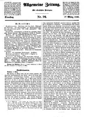 Allgemeine Zeitung Dienstag 17. März 1846